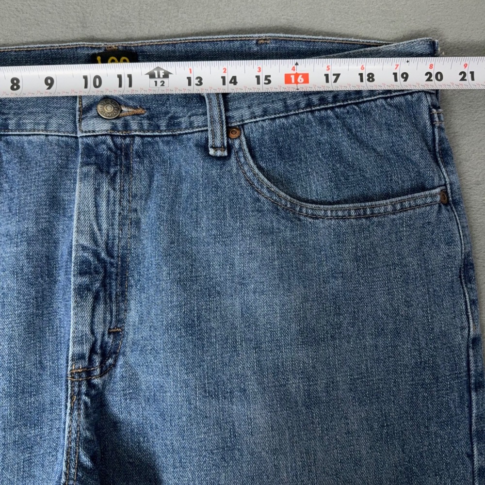 Lee Jeans Mens 40x30 Regular Fit Blue Denim Straight Leg Cotton Casual Work - Picture 8 of 10